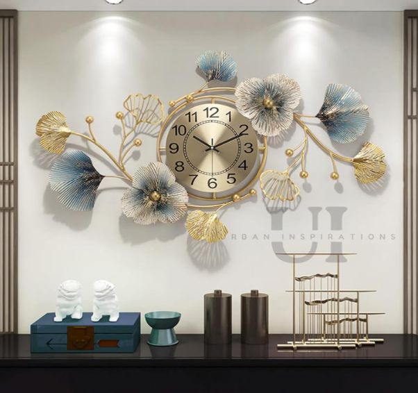 Metal Wall Clock Big Antique Decorative Stylish Latest Watch & Decoration Design For Home Decor Interior Gold For Bedroom Living Room Dining Office Farm Cafes Restaurant Hotels House Hall Item 70cm - Image 3